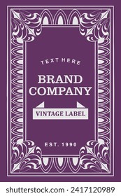 This label design depicts the beauty of wine with a classy vintage touch. Ideal for wine products that want to exude luxury