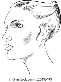 This is a lady, she is looking at far away