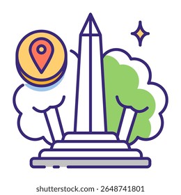 Este ícone de ponto de referência é adequado para viagens e turismo, etc