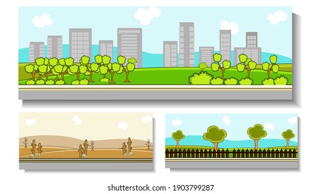 this is a landscape pack of game and videos 
Beautiful landscape set of different environment desert background city pack