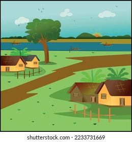 This is a landscape village art.