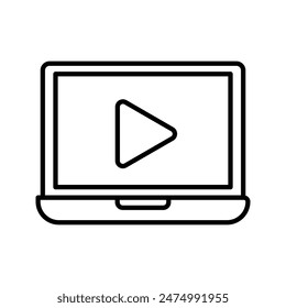 This is a laptop icon with a simple outline style.