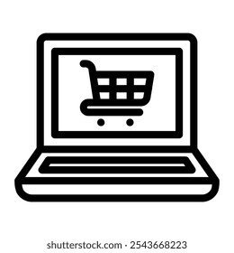 Este icono del ordenador portátil es conveniente para hacer compras, compras en línea, etc.