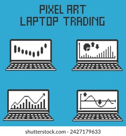 this is laptop in pixel art with simple color and blue background ,this item good for presentations,stickers, icons, t shirt design,game asset,logo and your project.