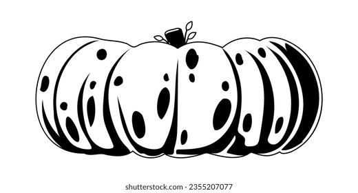 Esta gran calabaza representa la temporada cuando las hojas cambian de color y Halloween.