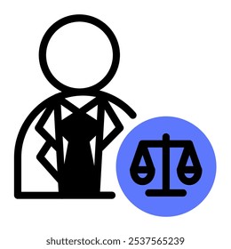 This Lawyer icon is suitable for law, justice, legal, etc.