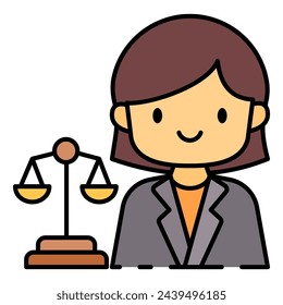 This Lawyer icon is suitable for Profession, occupation, job, avatar, etc.
