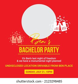 This is the layout for bachelor party invitation