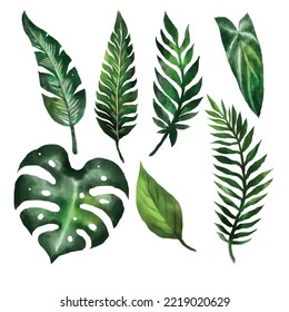 this is a 
Leaf Water color icon template 