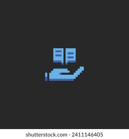 this learn icon in pixel art with simple color and black background ,this item good for presentations,stickers, icons, t shirt design,game asset,logo and your project.