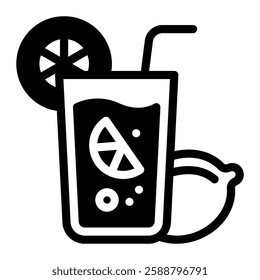 This Lemonade icon is suitable for Restaurant Menu, Food, etc