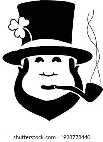 This leprechaun is all gansta. A Saint Patrick's Day cut file features a leprechaun face smoking a pipe. 