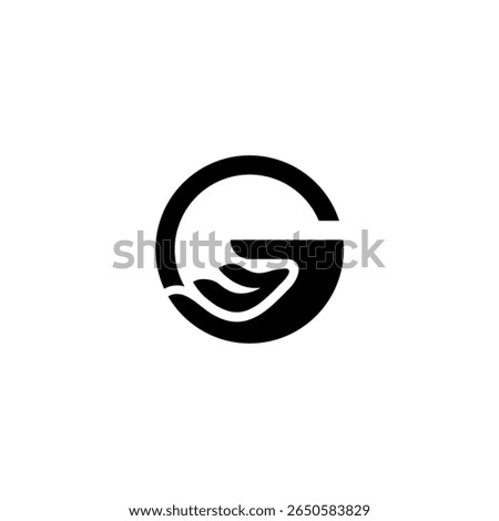 This "Letter G Hand Shape" logo cleverly combines the letter 'G' with the silhouette of a supporting hand, symbolizing care, support and assistance.