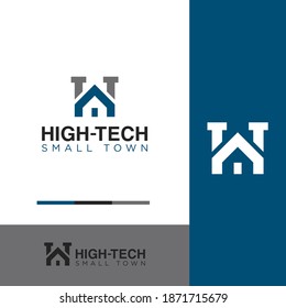 this is a letter H logo design for technological house company