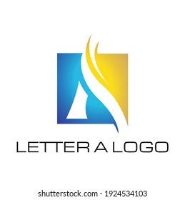 This is Letter A Logo design. This logo is used in as "A" name of any company.