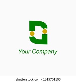This is the letter O logo with a green theme