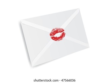 This letter is sealed with a kiss instead of the wax seal