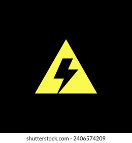 Esta es la letra A y el logotipo del rayo amarillo, apto para ser utilizados como logotipos para aplicaciones PLN, contadores, aplicaciones electrónicas, tiendas electrónicas y