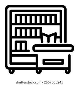 Este ícone Biblioteca é adequado para Faculdade, Escola, Educação, etc.