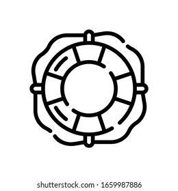 This is lifebuoy vector icon with white background