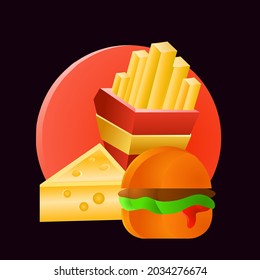 This is a light meal vector, in gradient style
