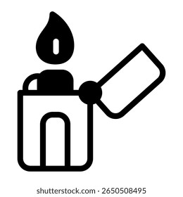 This Lighter icon is suitable for Camping, Outdoor Activity, Summer Vacation, etc