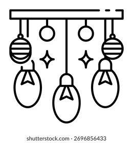 This Lights and Ornament icon is suitable for Christmas Party.