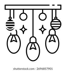 Este icono de luces y adornos es adecuado para la fiesta de Navidad.