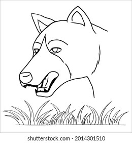 This is line art black and white  Dog image 