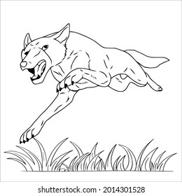 This is line art black and white  Dog image 