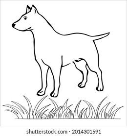 This is line art black and white  Dog image 