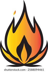 This is a line art fire flame