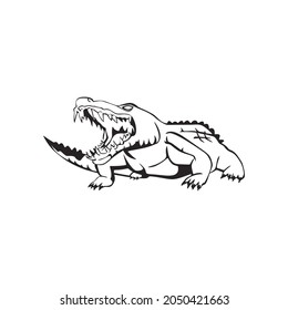 This is a line art illustrated by a crocodile