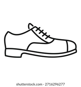 Esta ilustração de arte de linha apresenta um sapato oxford clássico, perfeito para representar moda masculina e calçado