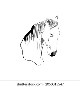 This is line art of ilustration from Horse