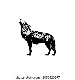Das ist die Line Art Illustration von Wolf