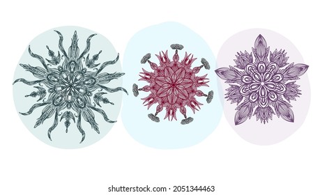 This is line art. Vector illustration of motifs. Can be used for wall decoration, textiles, templates, wallpapers and interiors.