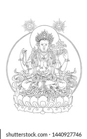 This is the line drawing of Buddhist Buddha.