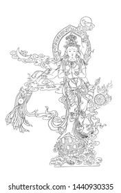 This is the line drawing of Buddhist Buddha.