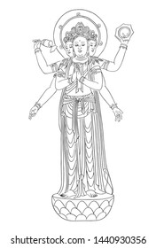 This is the line drawing of Buddhist Buddha.