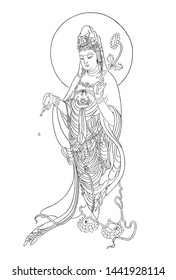 This is the line drawing of Buddhist Buddha.