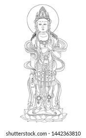 This is the line drawing of Buddhist Buddha.