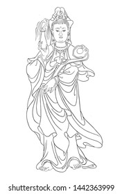 This Is The Line Drawing Of Buddhist Buddha.