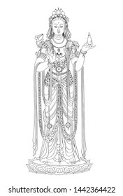 This is the line drawing of Buddhist Buddha.