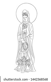 This is the line drawing of Buddhist Buddha.