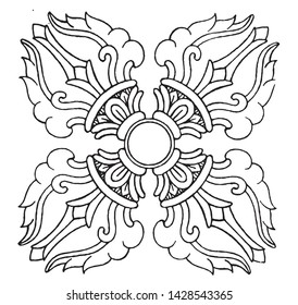 
This is a line drawing of Buddhist supplies.