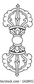 This is a line drawing of Buddhist supplies.