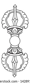 This is a line drawing of Buddhist supplies.