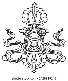 This is a line drawing of Buddhist supplies.