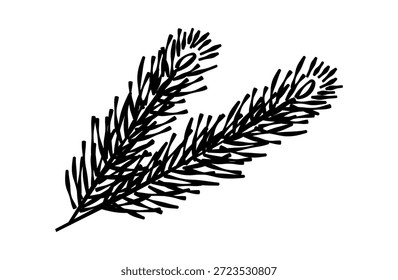 Esta es una ilustración de dibujo de línea de agujas de pino
